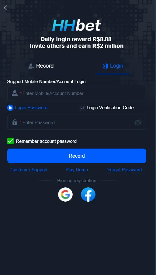 Passo 1: Acessar a Página de Login HHBET